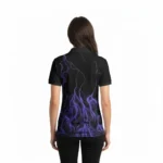 Premium Black and Purple Lightning Pattern Sports Polo - Performance Athletic Wear - Image 2